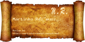 Martinko Rémusz névjegykártya